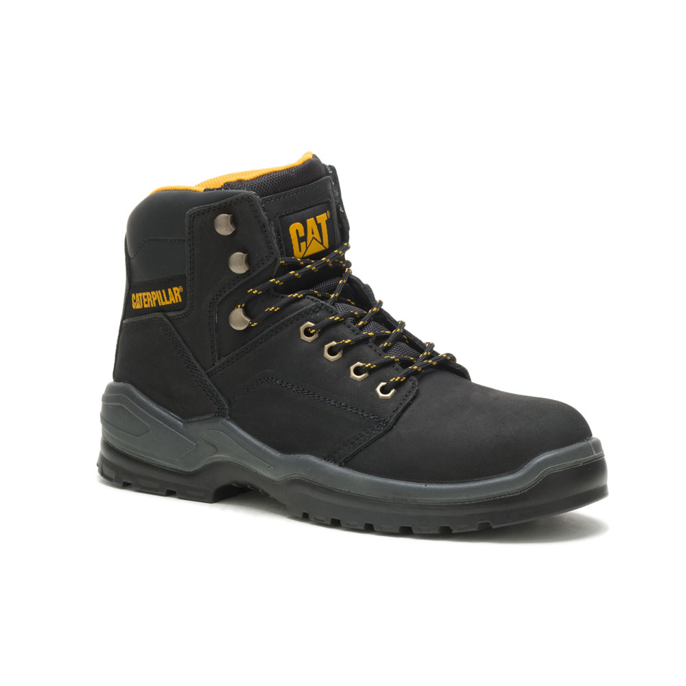 Caterpillar Boots South Africa - Cat Men's Striver Astm Safety Boots Black WU2935714